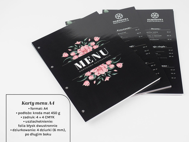 Karty menu A4