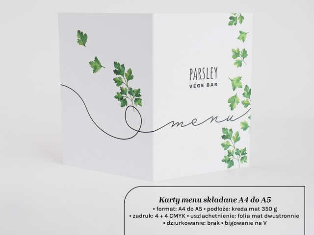 Składane karty menu A4 do A5