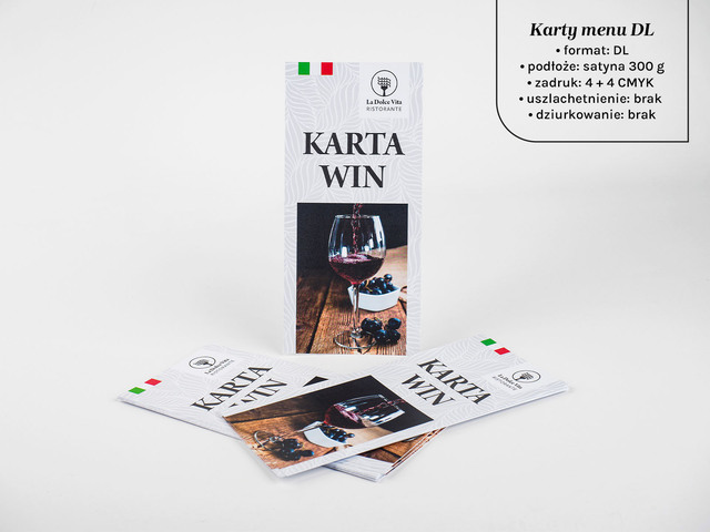 Karty menu w formacie DL