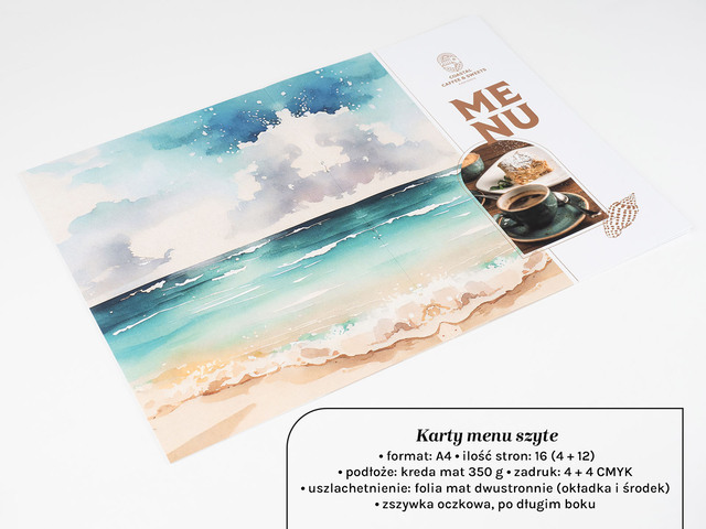 Karty menu szyte