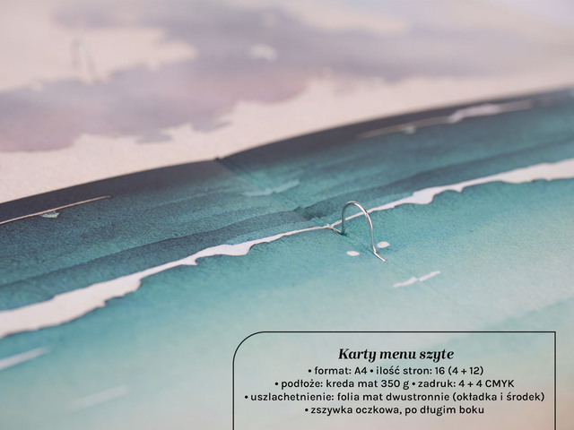 Karty menu szyte