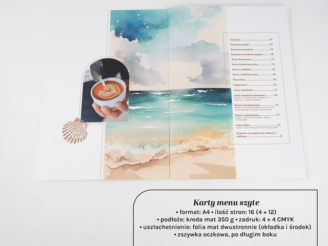 Karty menu szyte
