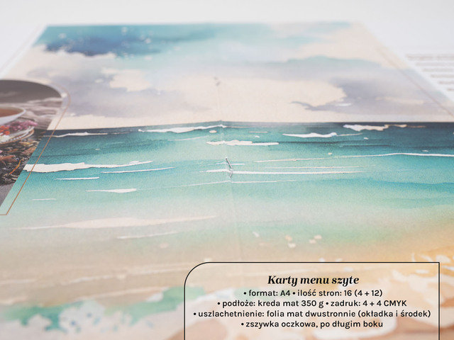 Karty menu szyte