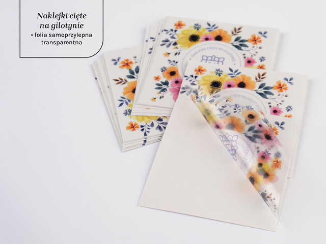 Naklejki na folii transparentnej