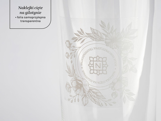 naklejki cięte na folii transparentnej
