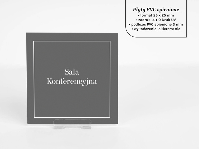 PVC z nadrukiem, szyld, tablica informacyjna w dowolnym formacie