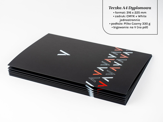 Teczki dyplomowe A4 na czarnym papierze Plike 330g