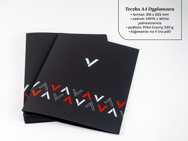 Teczki dyplomowe A4 na czarnym papierze Plike 330g