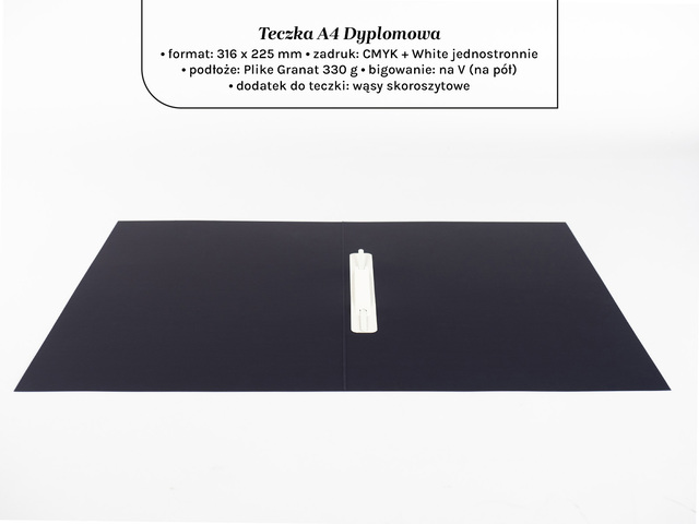 Teczki dyplomowe A4 na granatowym papierze Plike 330g