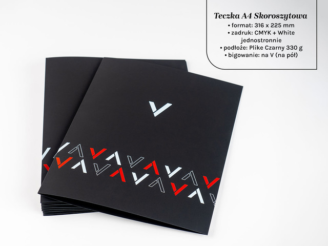 Teczki skoroszytowe A4 na czarnym papierze