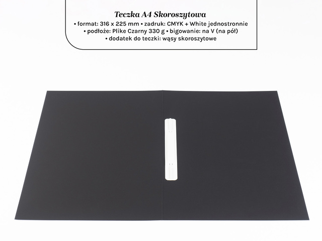 Stylowe teczki skoroszytowe na czarnym papierze