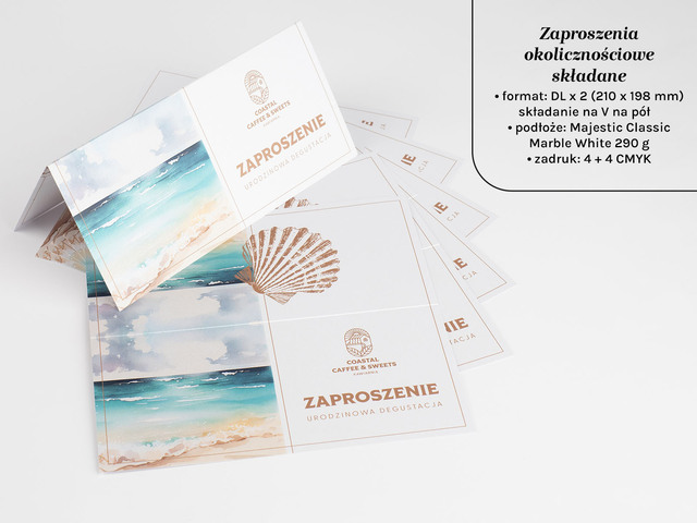 Zaproszenia DL składane po długim boku