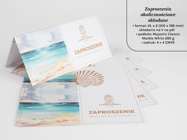 Zaproszenia DL składane po długim boku