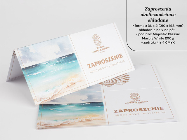 Zaproszenia DL składane po długim boku