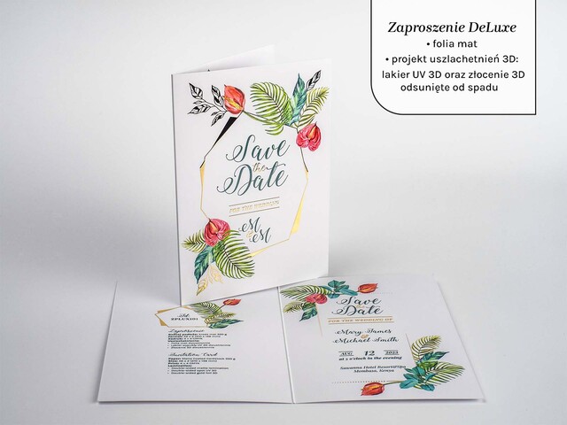 Zaproszenia DeLuxe ze złoceniem 3D