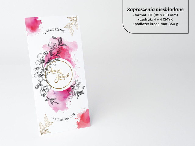 Zaproszenia nieskładane DL