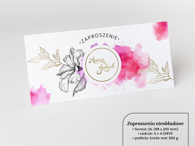 Zaproszenia okolicznościowe nieskładane DL