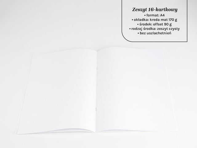 Zeszyty A4 w linię z logo
