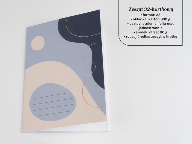 Zeszyt A5 z okładką Karton 300g, 32 kartki