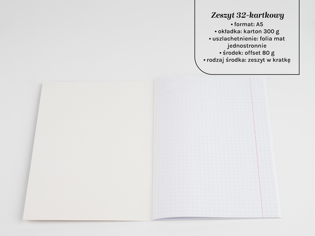 Zeszyty A4 z projektem okładki