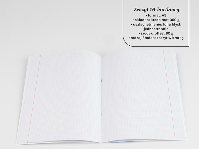Zeszyty firmowe w kratkę z grubą okładką
