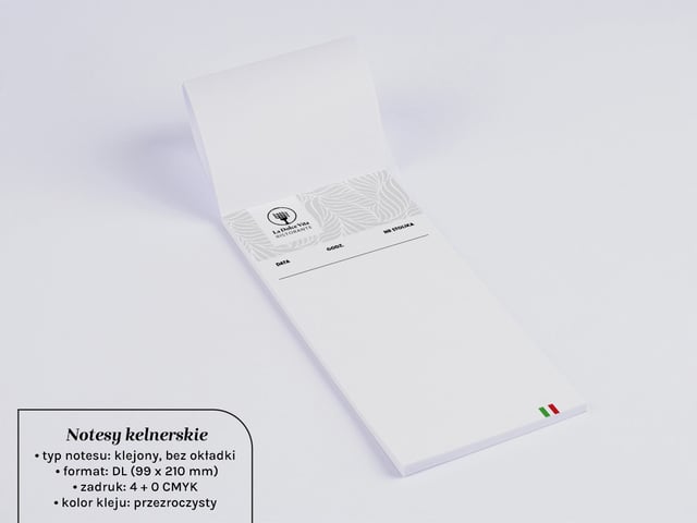 Druk poręcznych notesów kelnerskich w formacie DL