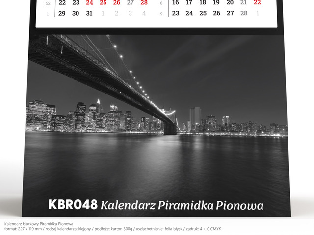 Smukły kalendarz biurkowy mały 2026