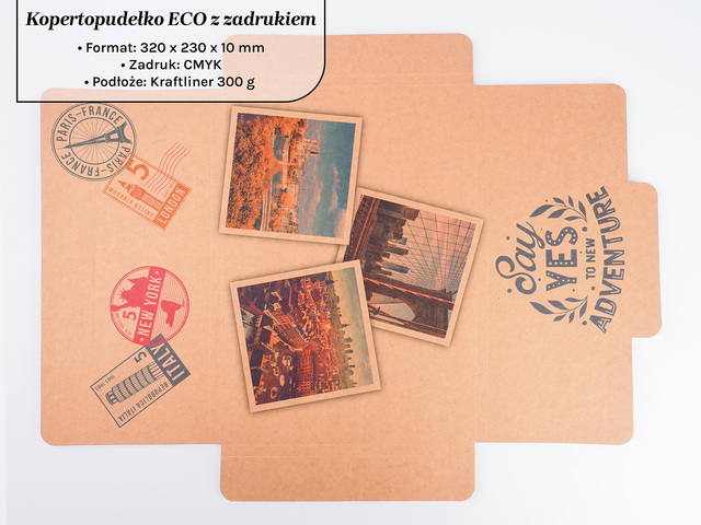 Kopertopudełko ECO Kraftliner z zadrukiem