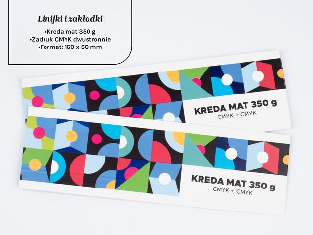 Zakładki linijki 160 x 50 mm Kreda mat 350 g