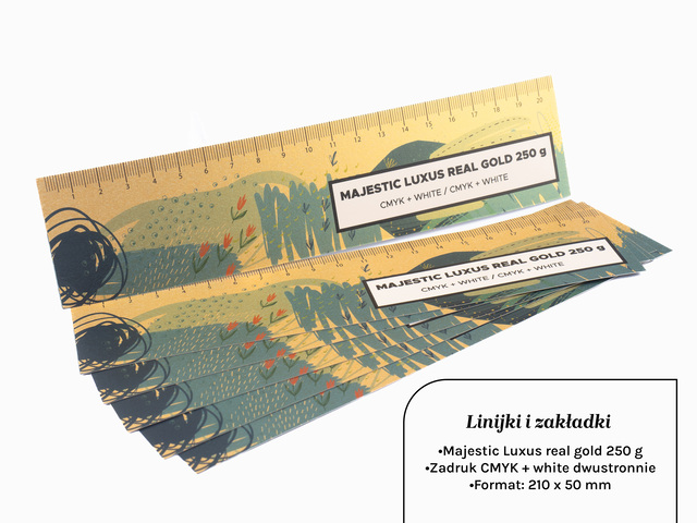 Personalizowane linijki na złotym papierze