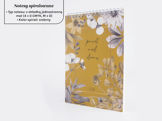 Notesy spiralowane z okładką jednostronną mat