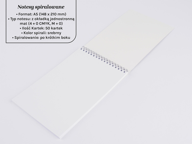 Notesy spiralowane z okładką matową