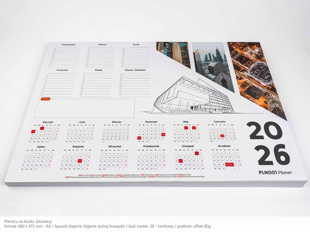 Planery biurkowe 2026 podkłady, biuwary