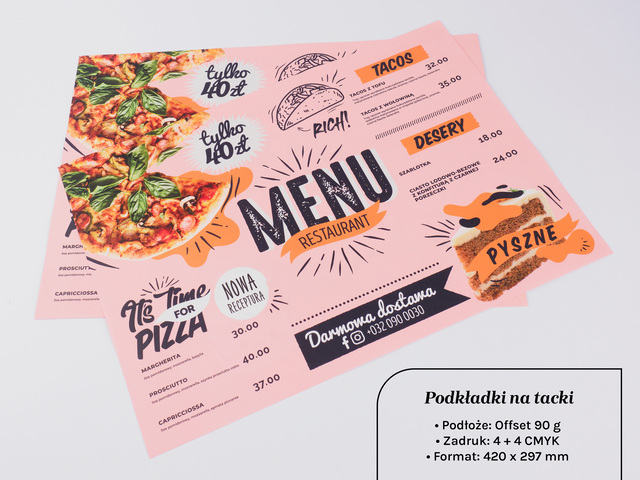 Podkładki na tacki A3 offset 90 g