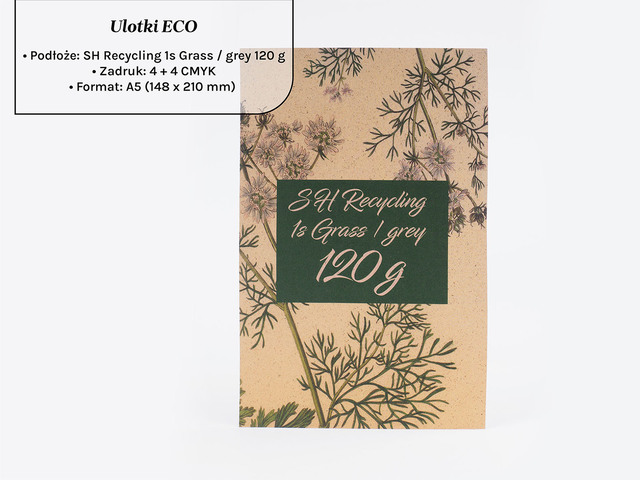 Ulotki Eco na papierze SH Recycling 1s Grass 120g