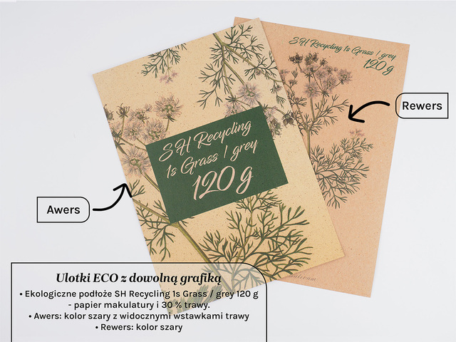 Ulotki A5 na papierze ekologicznym SH Recycling 1s Grass 120g