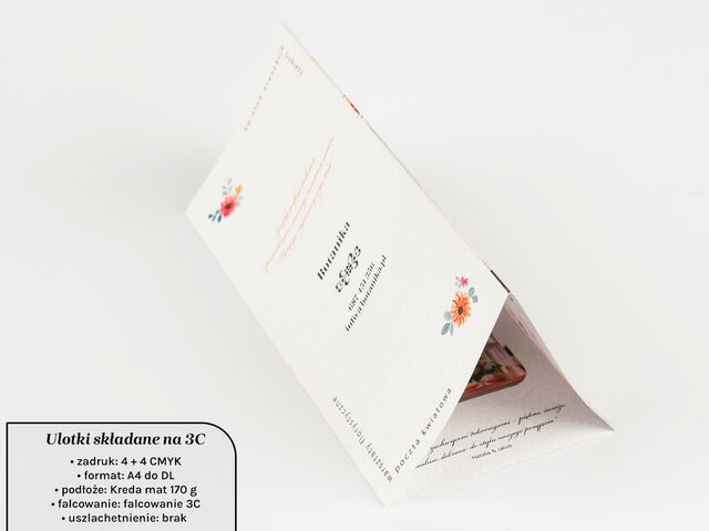 Ulotki składane A4 do DL w C kreda mat 170g