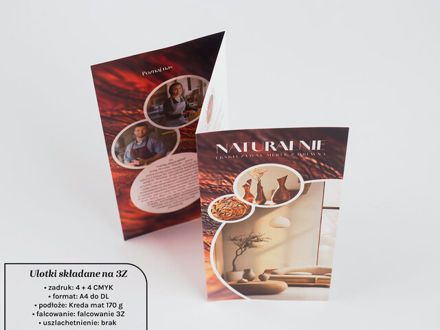Ulotki składane A4 do DL w Z kreda mat 170g