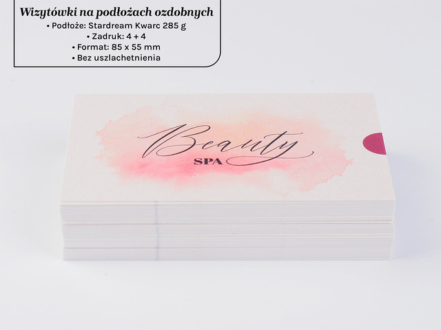Wizytówki na podłożu ozdobnym Stardream kwarc 285g