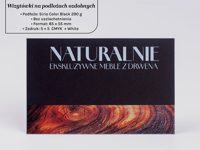 Wizytówki na papierze Sirio color black 290g 5+5