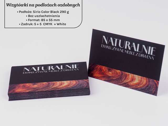 Wizytówki na papierze Sirio color black 290g 5+5