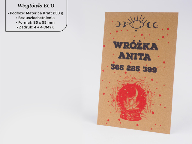 Wizytówki ECO na papierze Materica Kraft 250g