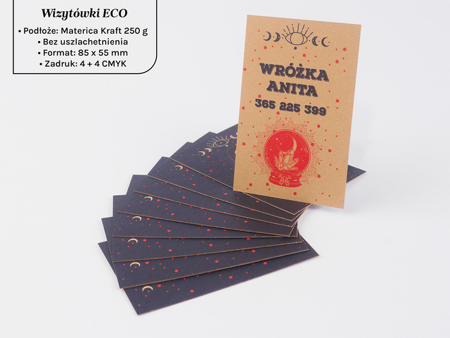 Ekologiczne wizytówki na papierze z recyklingu