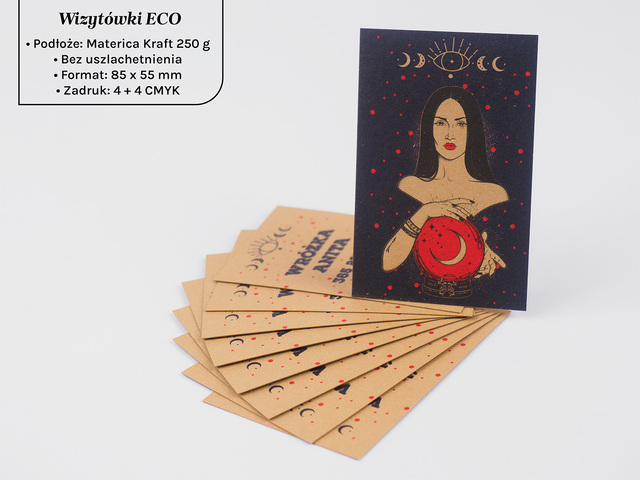 Ekologiczne wizytówki na papierze z recyklingu