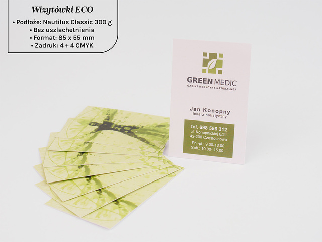 Wizytówki ECO na papierze Nautilus Classic 300 g