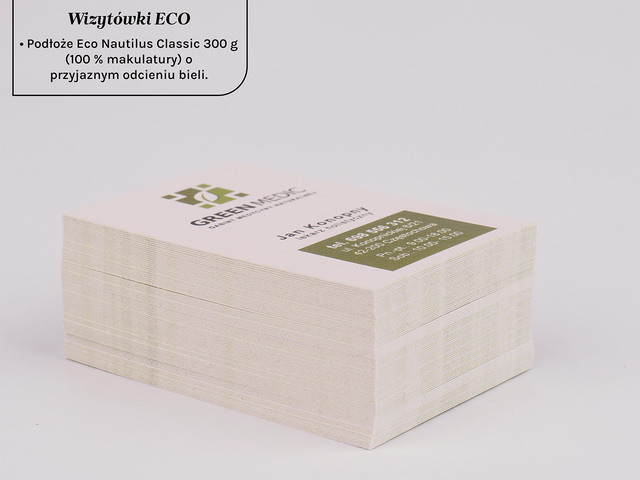 Wizytówki na papierze ekologicznym Nautilus Classic 300 g