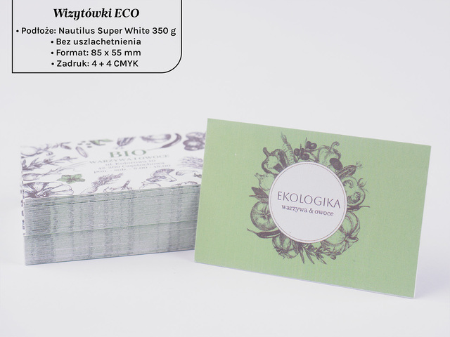 Wizytówki ECO na papierze Nautlius Super white 350 g