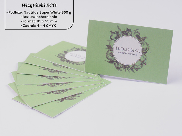 Wizytówki ECO na papierze Nautlius Super white 350 g
