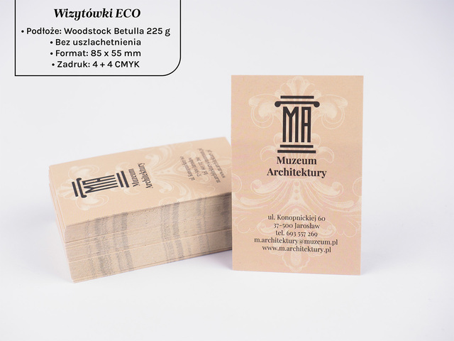 Wizytówki ECO na papierze Woodstock Betulla 225g