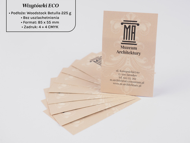 Ekologiczne wizytówki na papierze z recyklingu